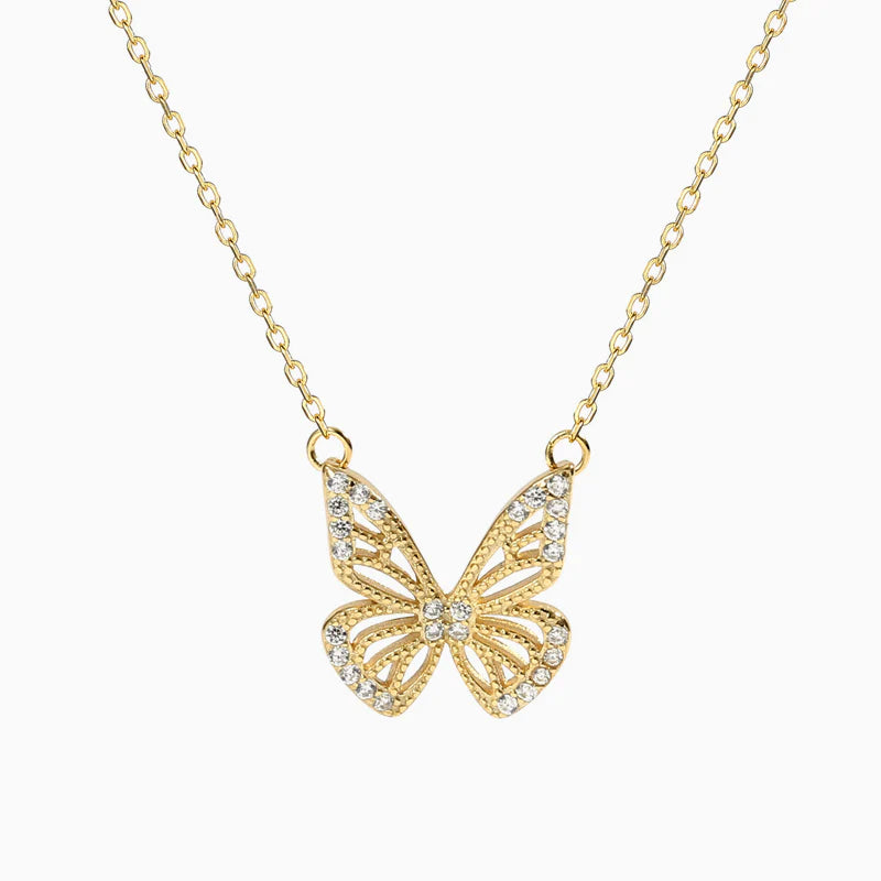 Gold Butterfly Charm Necklace